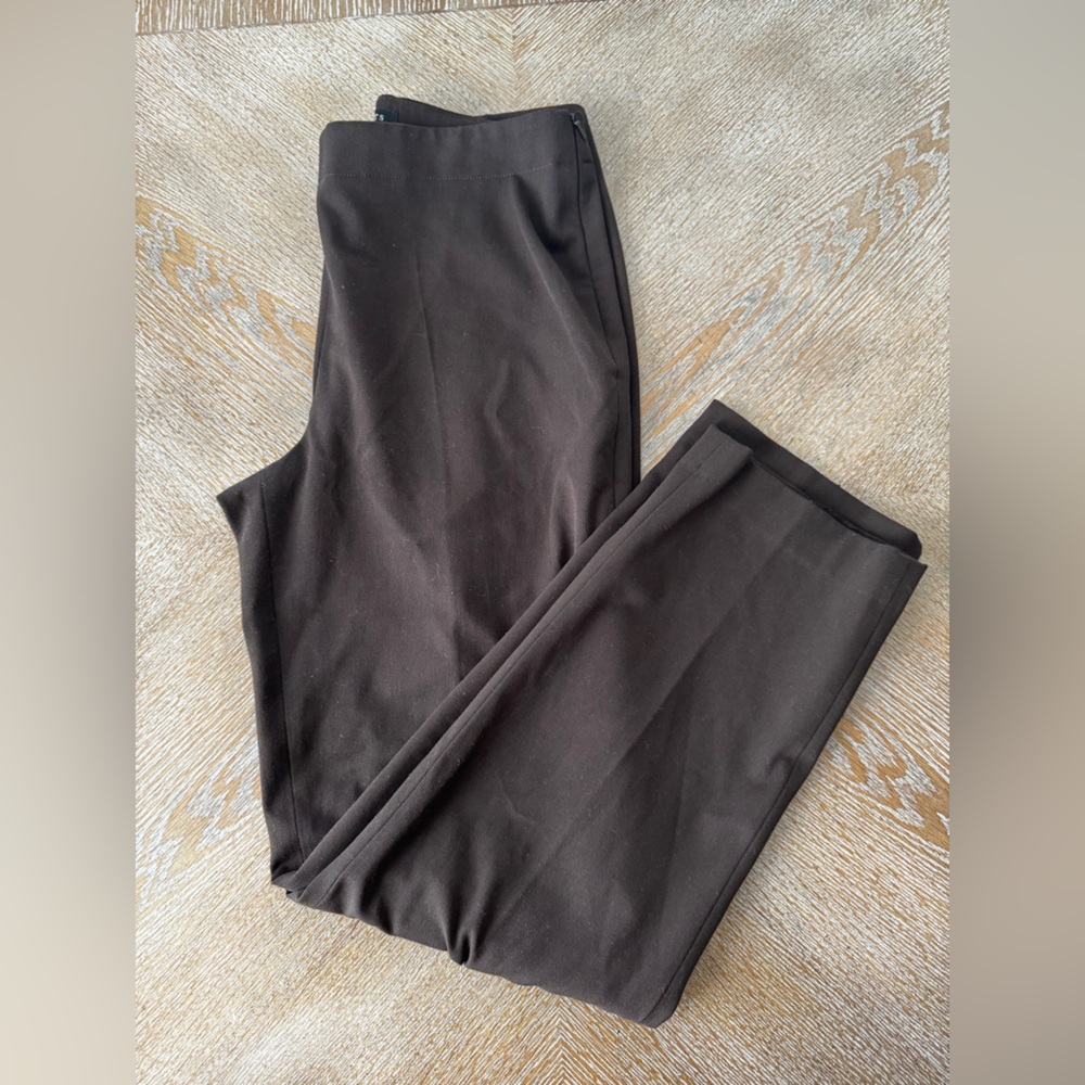 Talbots Brown Side Zip Classic Slim Dressed Pants Size 10 Waist 32” Inseam 30”